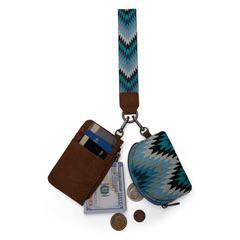 Montana West Wrangler Southwestern Art Print Dual Pouch Wristlet weis-western-wear