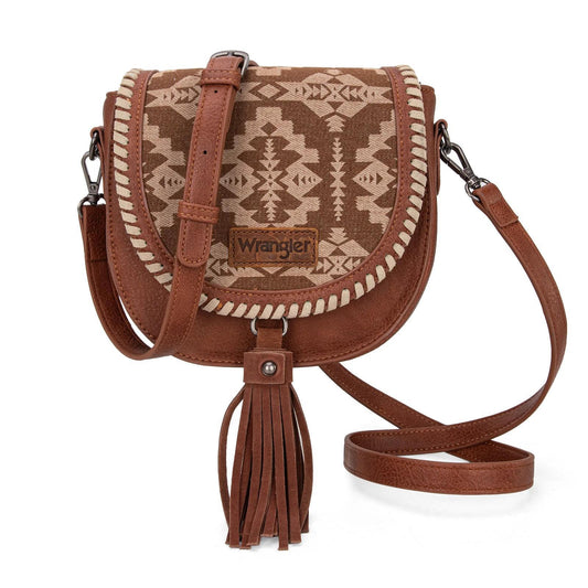 Montana West Wrangler Southwestern Print Saddle Bag - Brown weis-western-wear