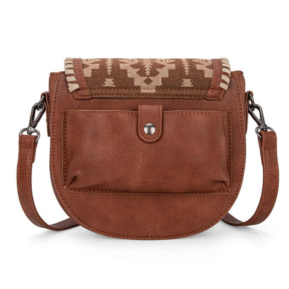 Montana West Wrangler Southwestern Print Saddle Bag - Brown weis-western-wear