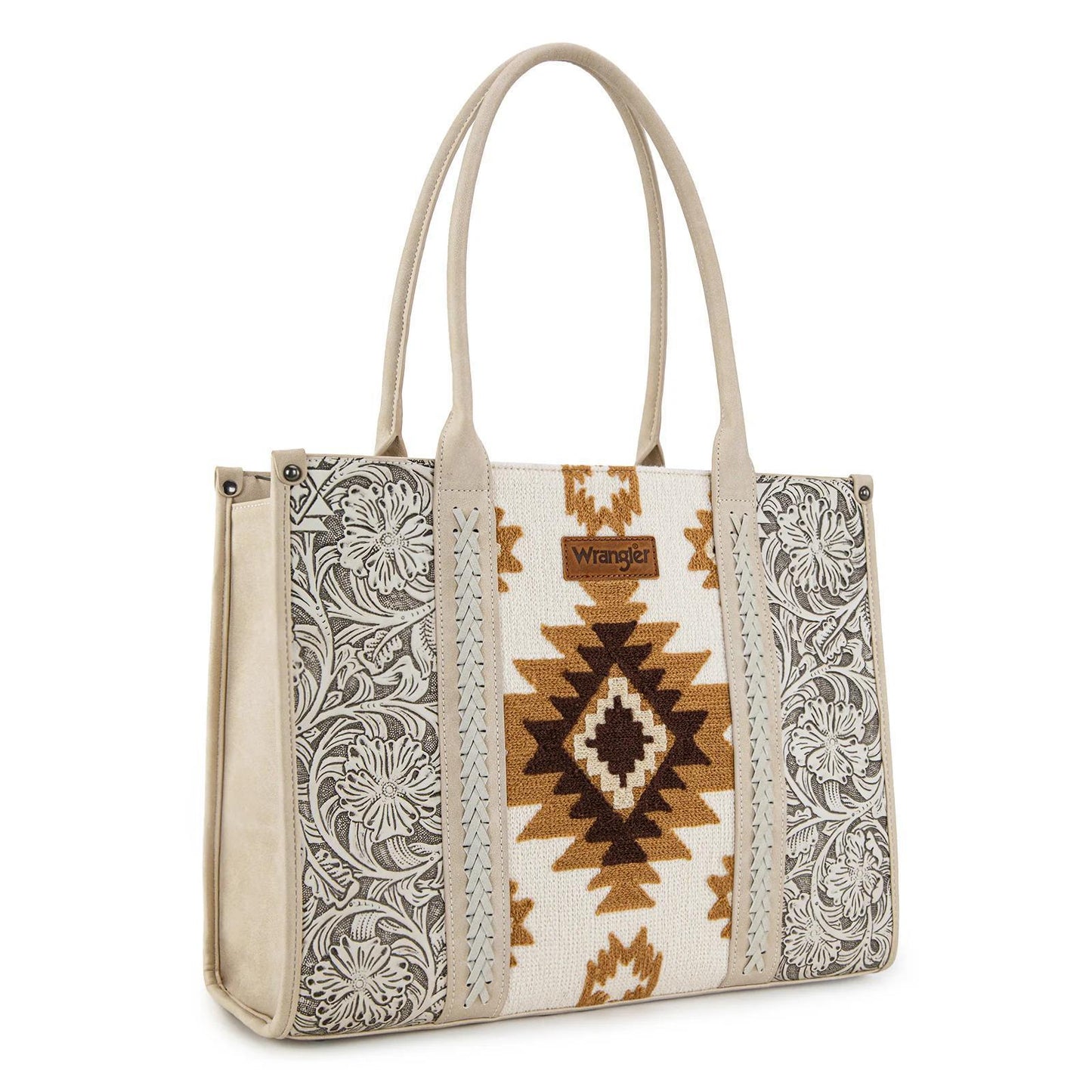 Montana West Wrangler Tooled Aztec Pattern Print Concealed Carry Tote/Crossbody weis-western-wear