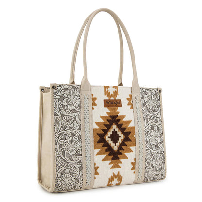 Montana West Wrangler Tooled Aztec Pattern Print Concealed Carry Tote/Crossbody weis-western-wear