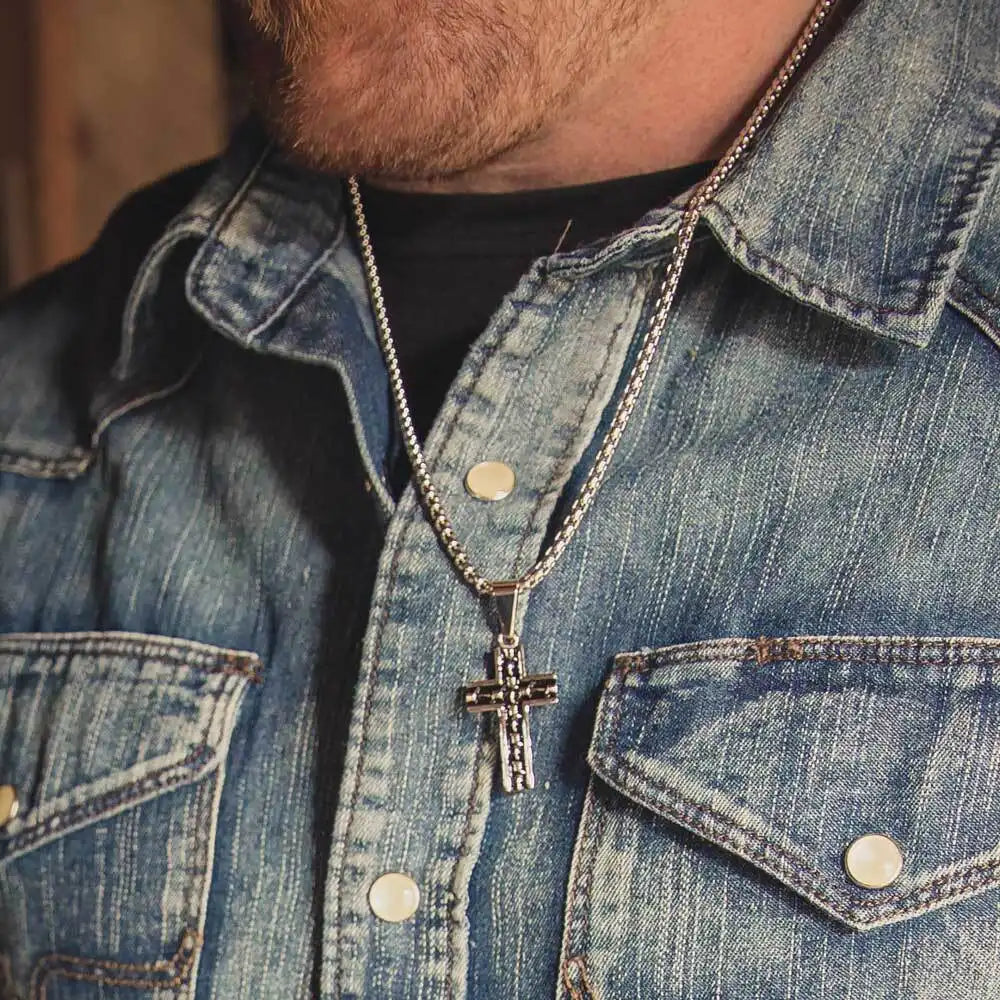 Montana Silversmiths Barbed Wire Cross Necklace