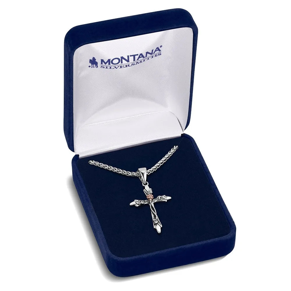 Thorns and Roses Cross Necklace