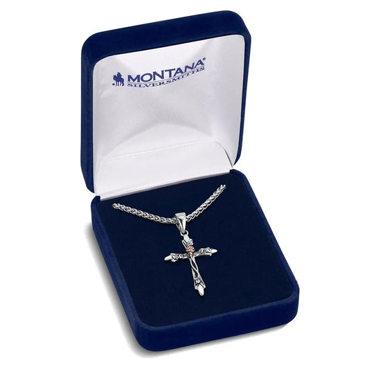 Thorns and Roses Cross Necklace
