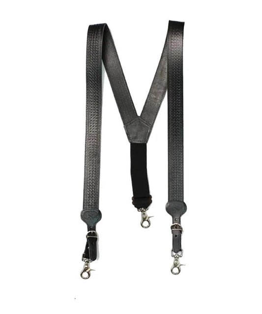 Nocona Men's Black Leather Suspenders N8512401