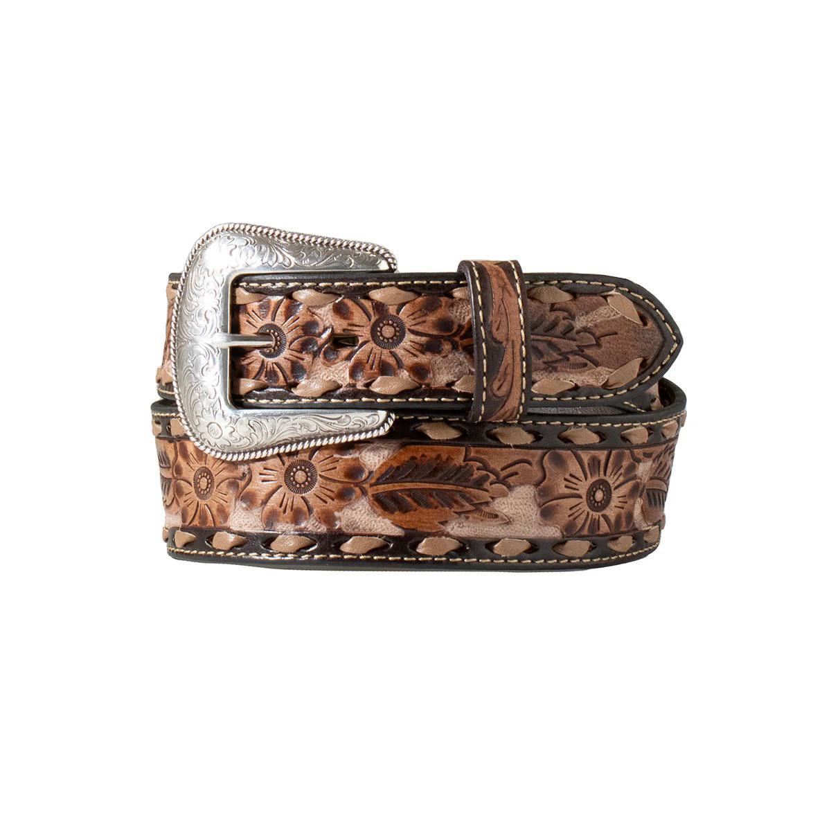 Nocona Men's Western Floral Tooled Leather Belt N210007402