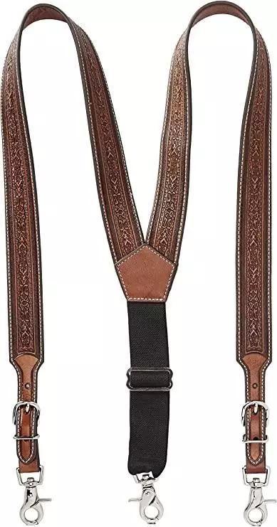 Nocona Men's Western Leather Suspenders N8513008