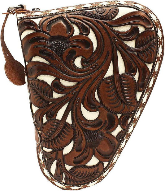 Nocona Western Gun Case 7/8" Wide D Ring Rhinestones Brown