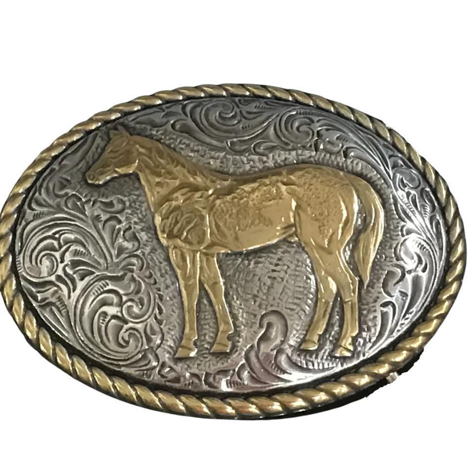 Nocona Youth Standing Horse Oval Belt Buckle