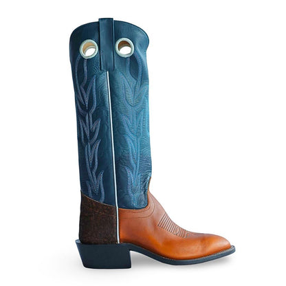 Olathe Men's Cowboy Boots 16" Tall - Navy Veal