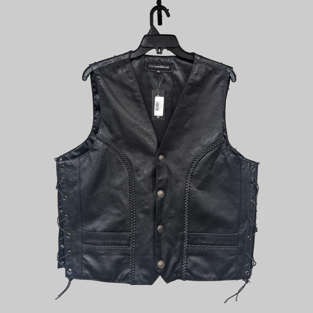 Ocean West Men's Leather Vest weis-western-wear