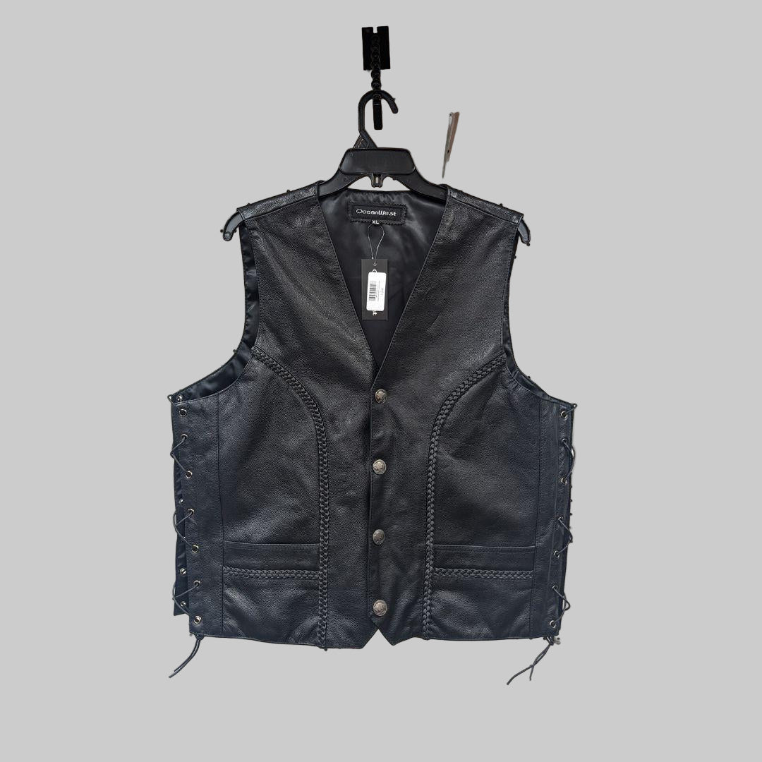 Ocean West Men's Leather Vest weis-western-wear