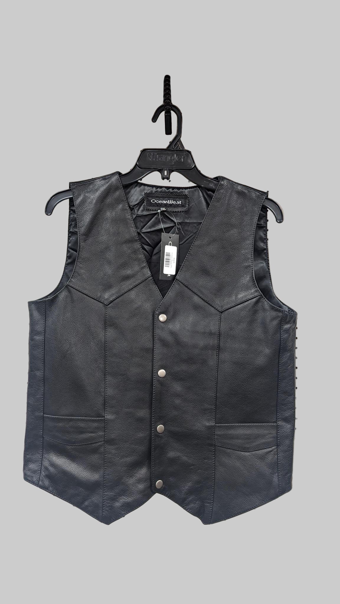 Ocean West Men's Leather Vest weis-western-wear