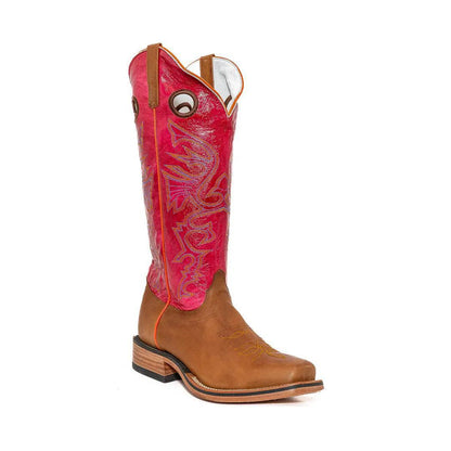 Olathe Men’s Cowboy Boots 16" Pecan/Red Cutter Toe