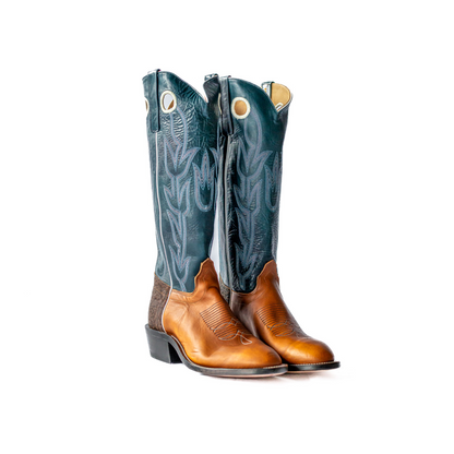 Olathe Men's Cowboy Boots 16" Tall - Navy Veal