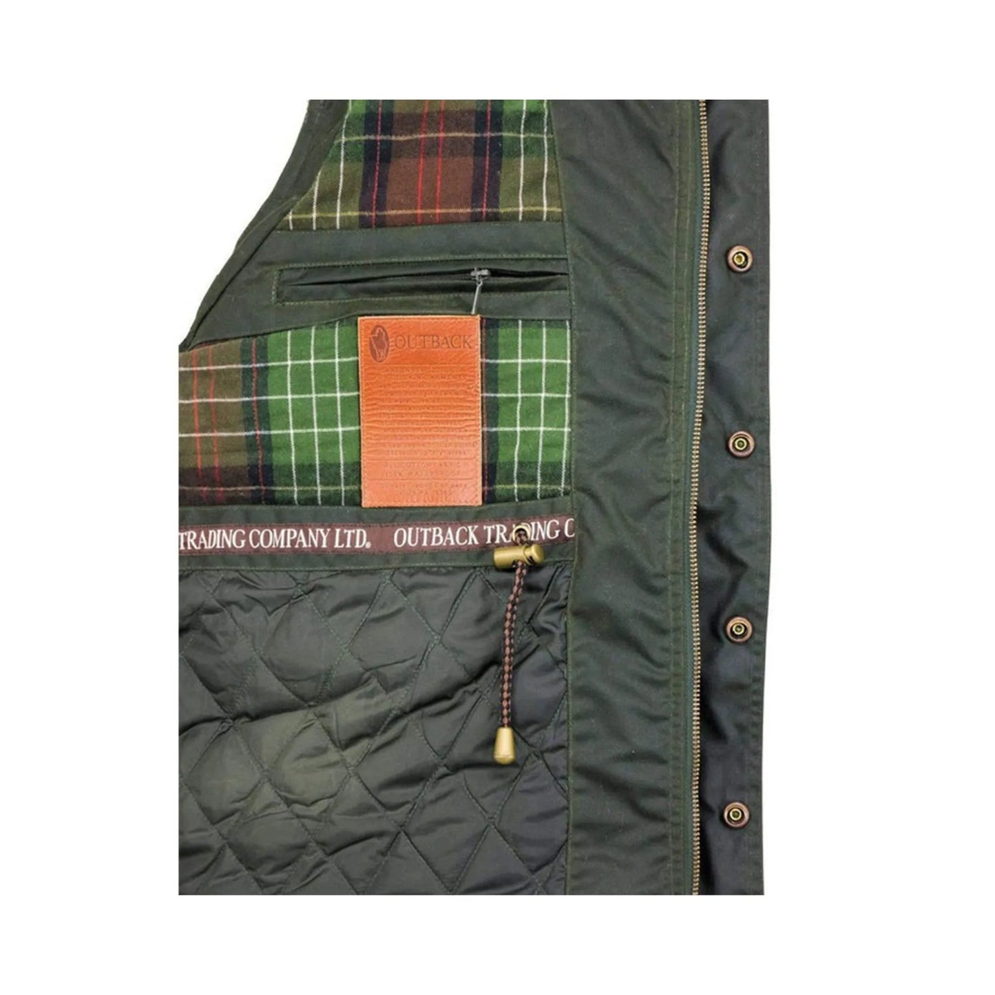 Outback Trading Company Men's Brant Dark Olive Oilskin Vest