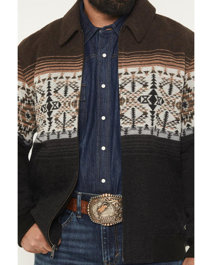 Panhandle Men's Pueblo Southwestern Border Print Bomber Jacket