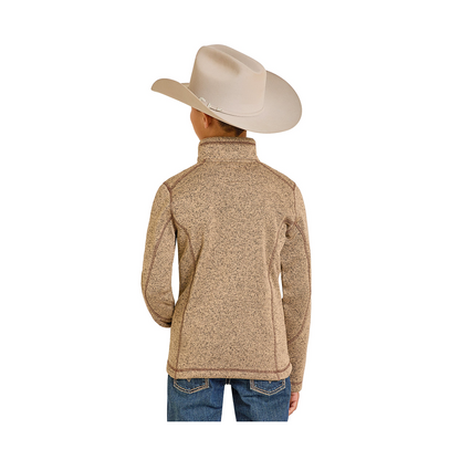 Panhandle Slim Boy's Melange Henley Pullover Tan weis-western-wear