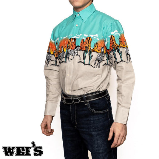 Panhandle Slim Men's Sunset Border Snap Shirt