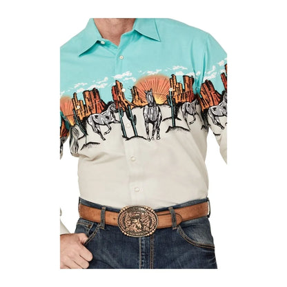 Panhandle Slim Men's Sunset Border Snap Shirt