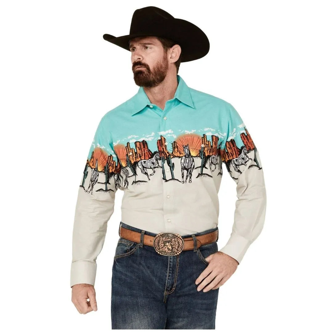 Panhandle Slim Men's Sunset Border Snap Shirt