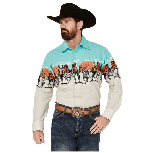 Panhandle Slim Men's Sunset Border Snap Shirt