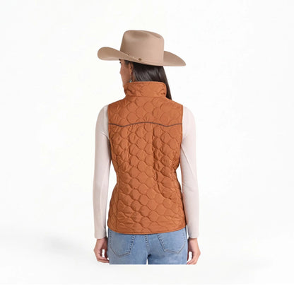 Panhandle Slim Women's Rust Aztec Print Reversible Vest
