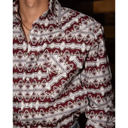 Panhandle Slim Men's Long sleeves Snap - Maroon