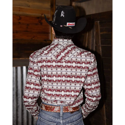 Panhandle Slim Men's Long sleeves Snap - Maroon
