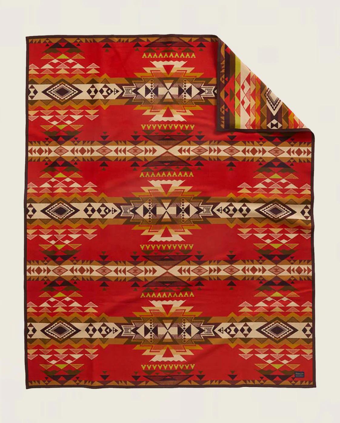 Pendleton Limited Edition Jacquard Robe Highland Peak Red Blanket In Twin