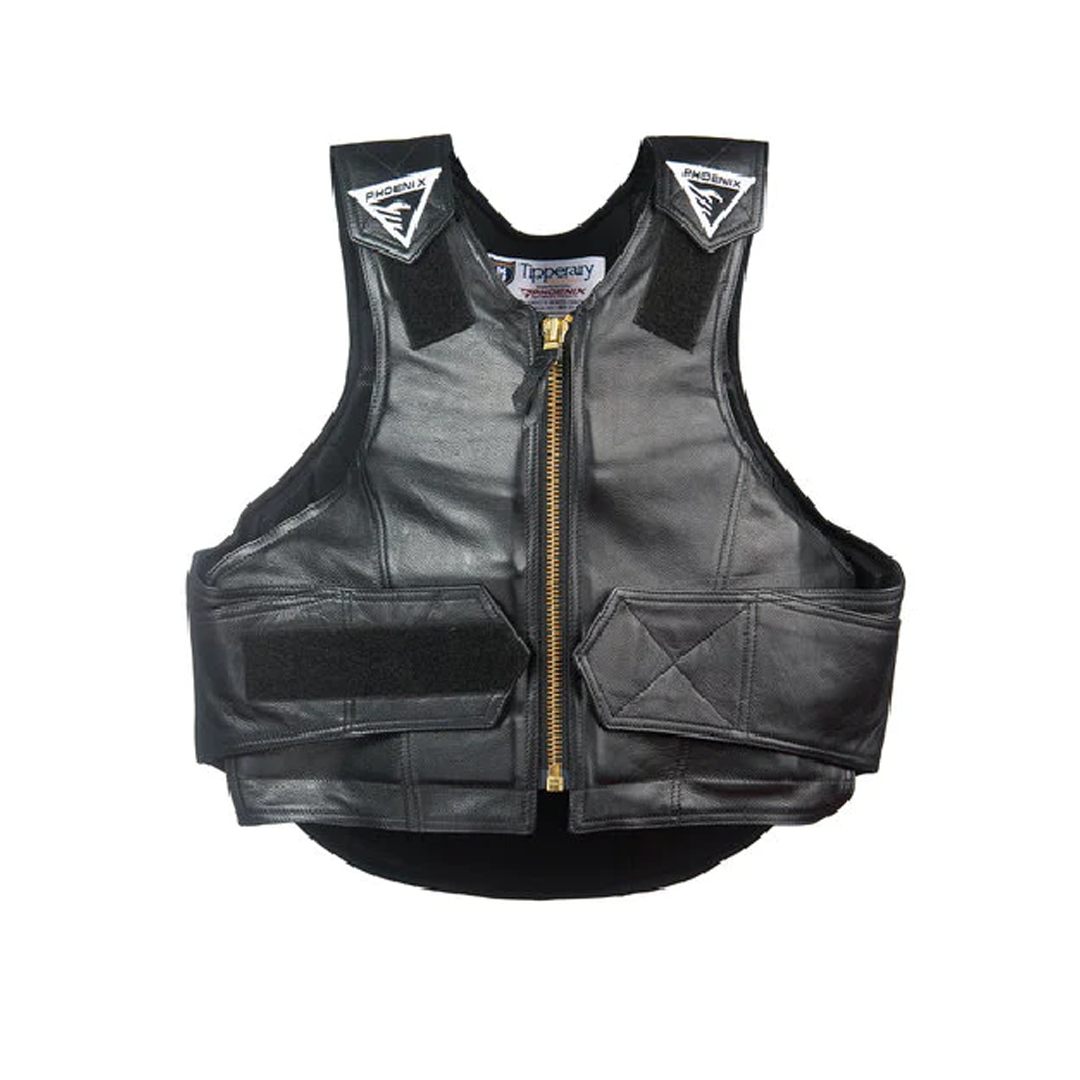 Phoenix Rough Rider Rodeo Vest - Black Leather – Wei's Western Wear
