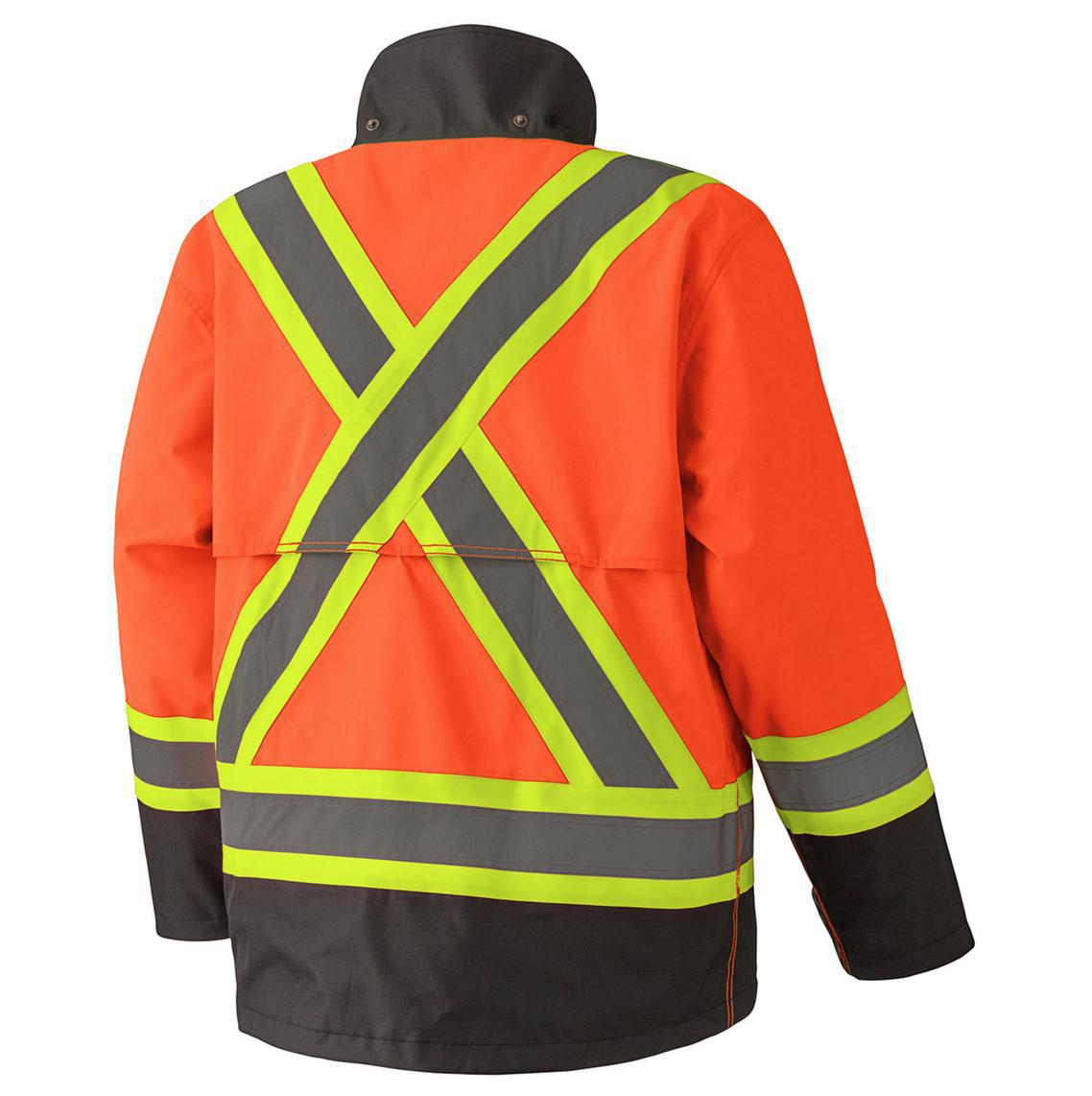 Pioneer Men's 300D Hi-Vis Waterproof Safety Jacket - Hi-Vis Orange