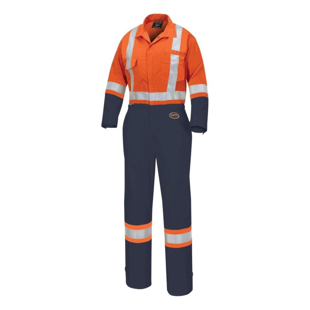 Pioneer Women's 2–Tone Poly/Cotton Safety Coveralls – Orange/Navy weis-western-wear