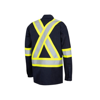 Pioneer Women's FR-Tech® Hi-Vis 88/12 7 oz FR/ARC–Rated Safety Shirt – Navy weis-western-wear