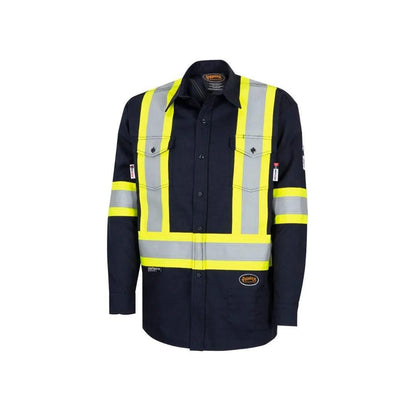Pioneer Women's FR-Tech® Hi-Vis 88/12 7 oz FR/ARC–Rated Safety Shirt – Navy weis-western-wear