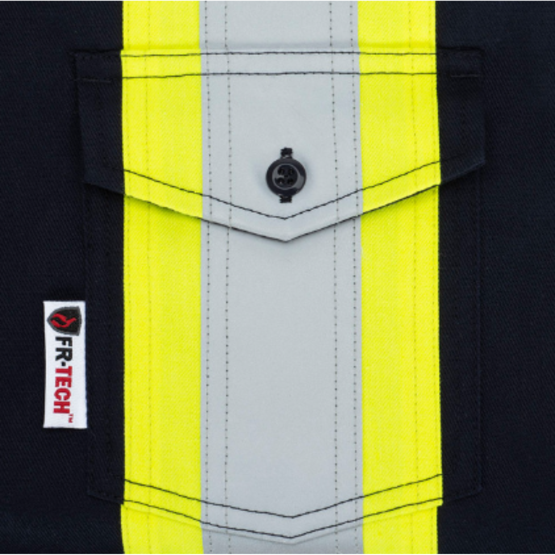 Pioneer Women's FR-Tech® Hi-Vis 88/12 7 oz FR/ARC–Rated Safety Shirt – Navy