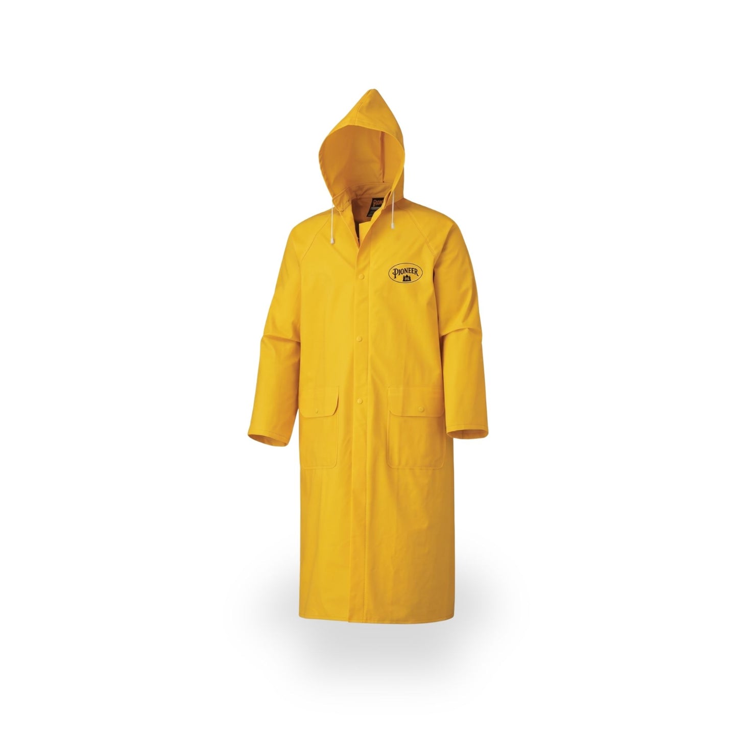 Pioneer Men's Storm Master Flame Resistant Hooded Long Rain Coat-Yellow - Pioneer