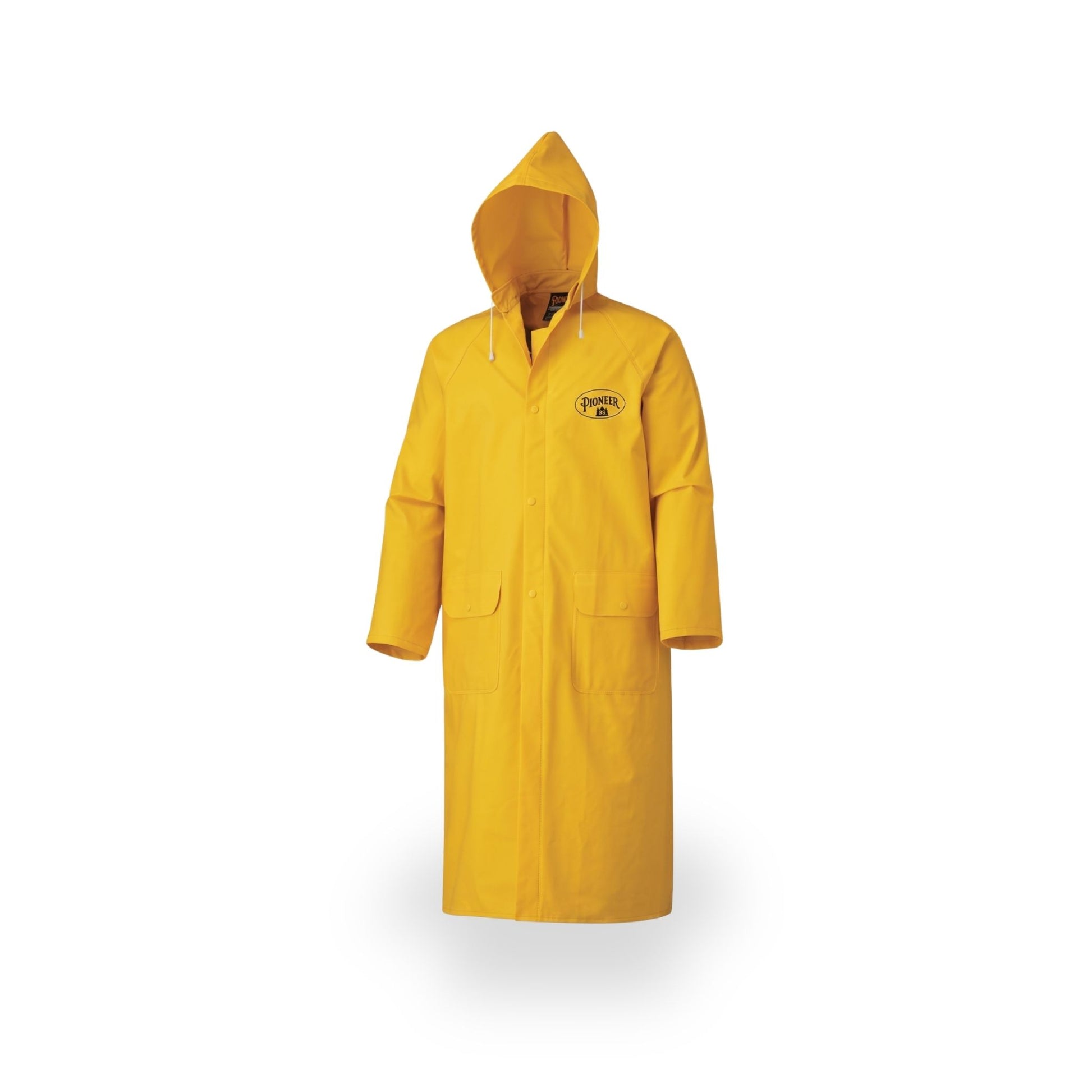 Pioneer Men's Storm Master Flame Resistant Hooded Long Rain Coat-Yellow - Pioneer