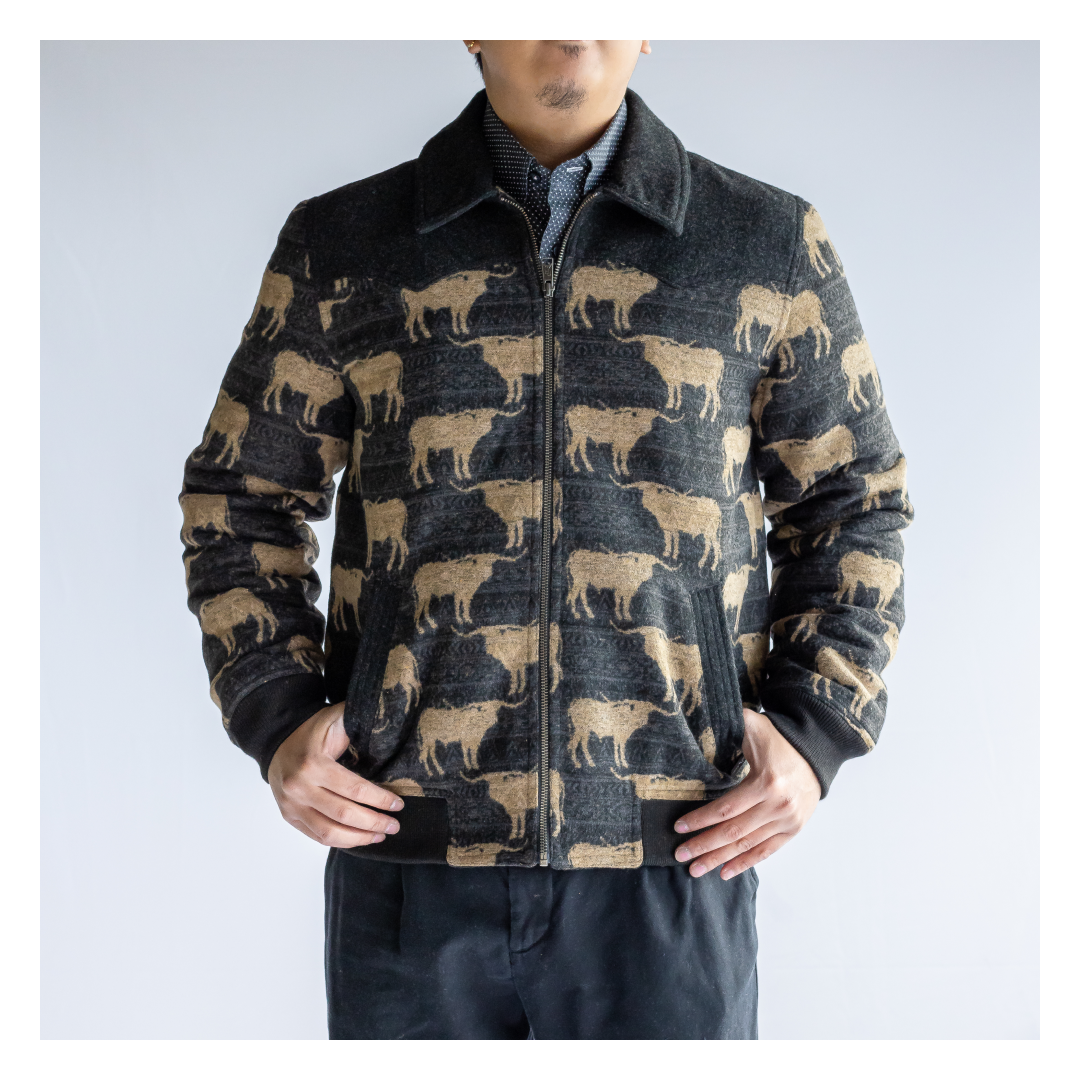 Powder River Men's Jacquard Wool Bomber Jacket