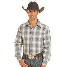 Powder River Outfitter Men's Plaid Button up Long sleeve