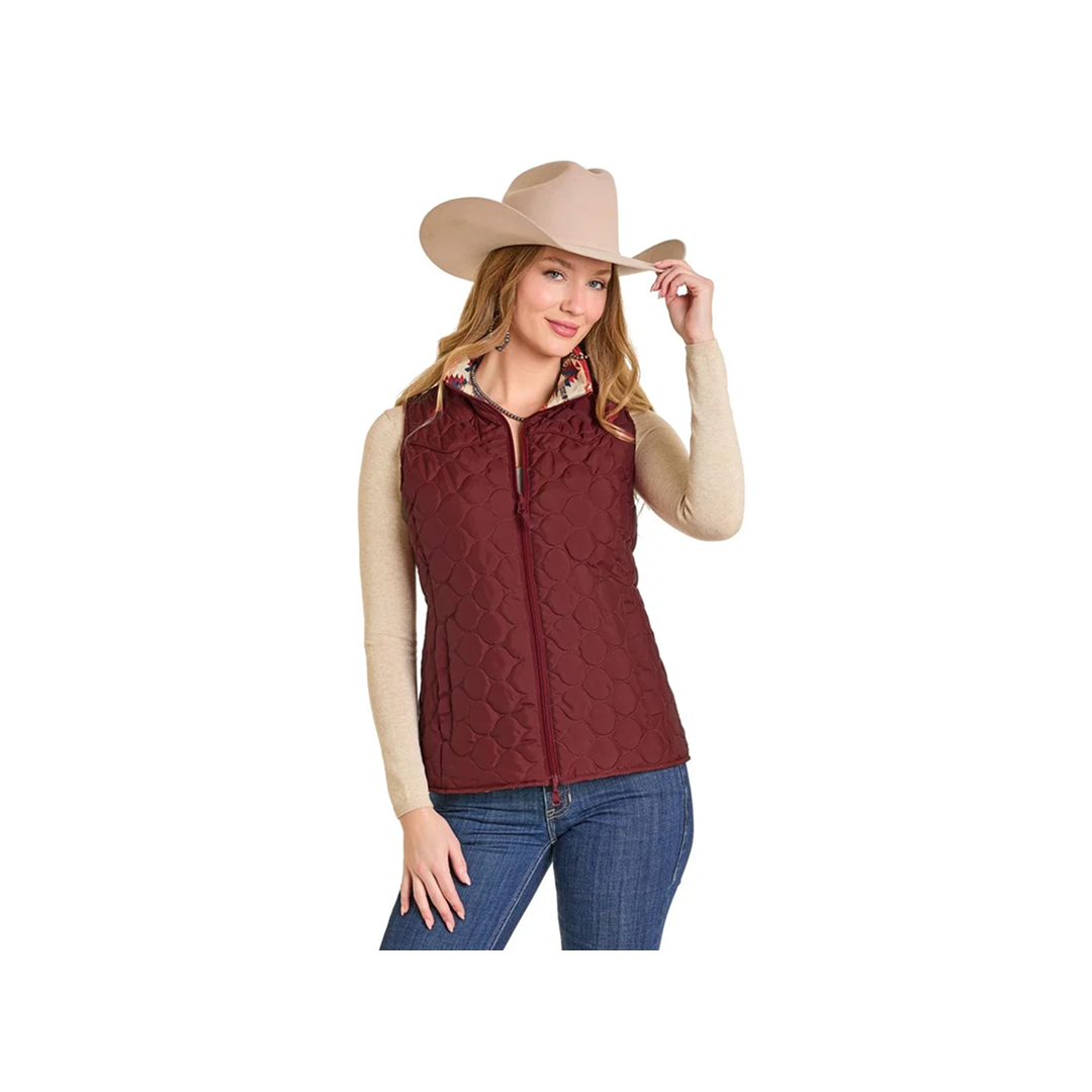 Powder River Women's Reversible Quilted Vest Red weis-western-wear