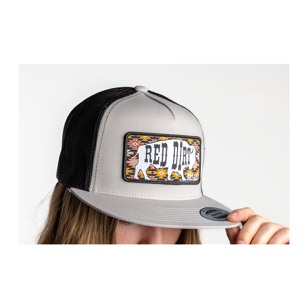 Red Dirt Hat Co Great White Silver w/ Black Cap