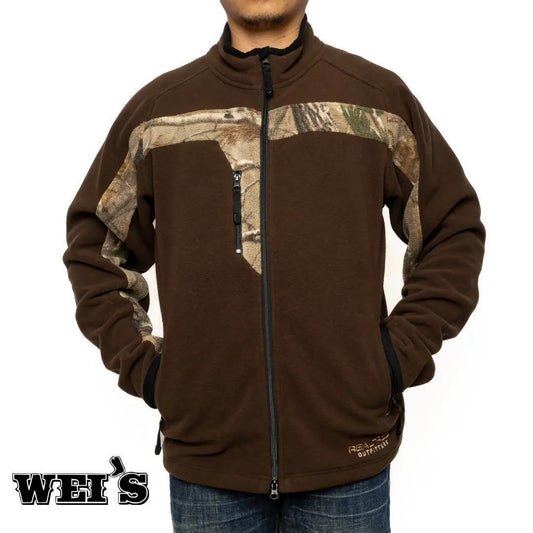 Real Tree Outfitters Unisex Full Zip Fleece Jacket with Camo Design RLT-OUT01 - CLEARANCE - Real Tree Outfitters