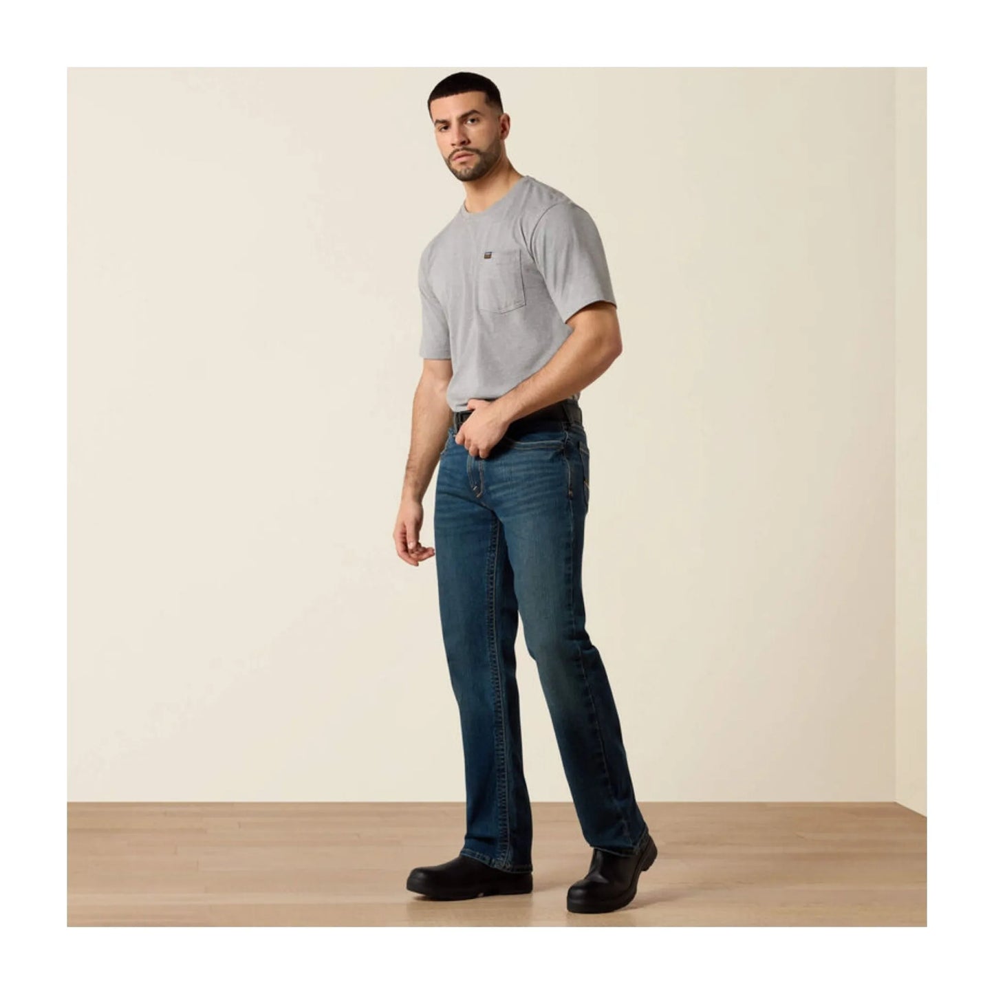 Ariat Men's Rebar M4 Relaxed DuraStretch Edge Boot Cut Jean