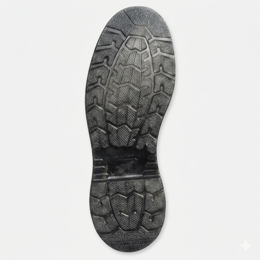 Red Wing 11-inch CSA steel toe pull-on work boot in brown leather, top-down view of pull tabs.