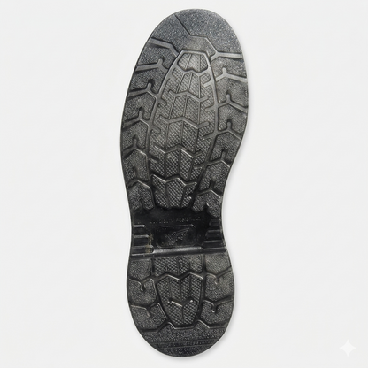 Red Wing 11-inch CSA steel toe pull-on work boot in brown leather, top-down view of pull tabs.