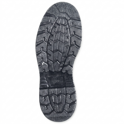 Red Wing 3508 8-inch CSA steel toe lace-up work boot, back view showing heel counter and stitching.