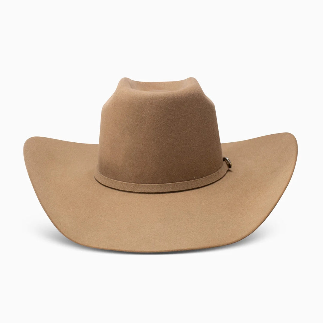 Resistol Cody Johnson 6X fur felt cowboy hat in Granite, profile side view.