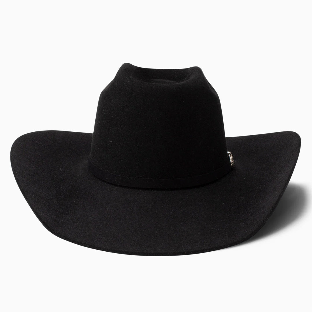 Resistol Cody Johnson 6X fur felt cowboy hat in Black, profile side view.