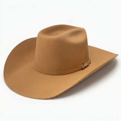 Resistol Cody Johnson 6X fur felt hat in Black, showing the matching leather hatband.